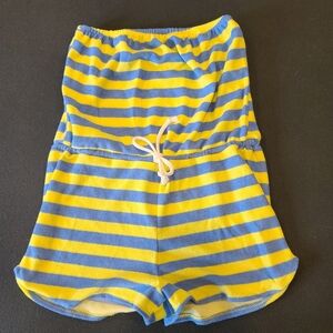 NWT zara Striped Blue and Yellow ladies Romper